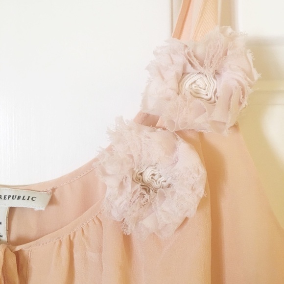 Banana Republic silk pink cami w roses. Small EUC - Picture 4 of 8